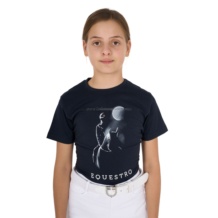 T-SHIRT GIRL  EQUESTRO  MOON RIDING COTTON 
