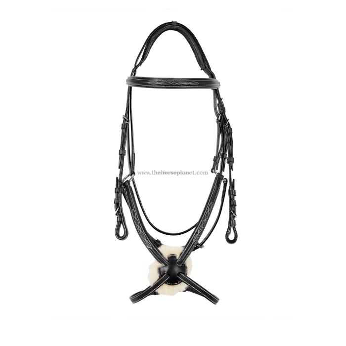 TESTIERA EQUESTRO CON CAPEZZINA MESSICANA E MONTONE SINTETICO