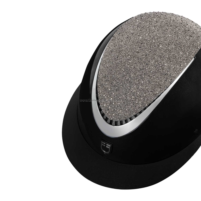 CAP EQUESTRO DONNA VISIERA LARGA LUCIDO MOD. STAR CON BRILLANTINI