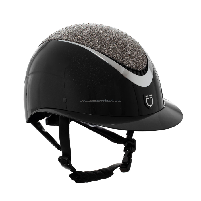 CAP EQUESTRO DONNA VISIERA LARGA LUCIDO MOD. STAR CON BRILLANTINI