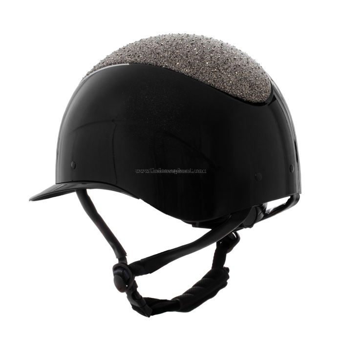 CAP EQUESTRO DONNA VISIERA LARGA LUCIDO MOD. STAR CON BRILLANTINI
