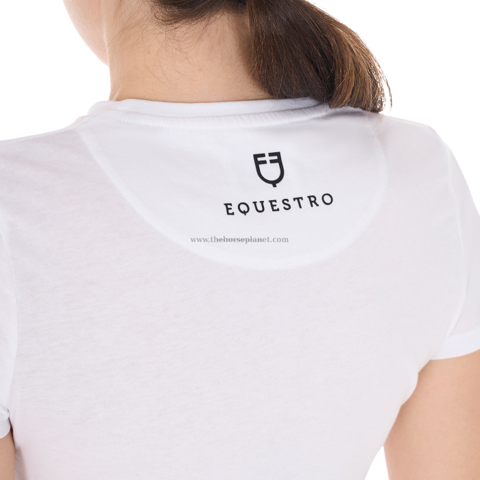 T-SHIRT DONNA EQUESTRO MOD. READY TO THE PARTY IN COTONE CON STRASS