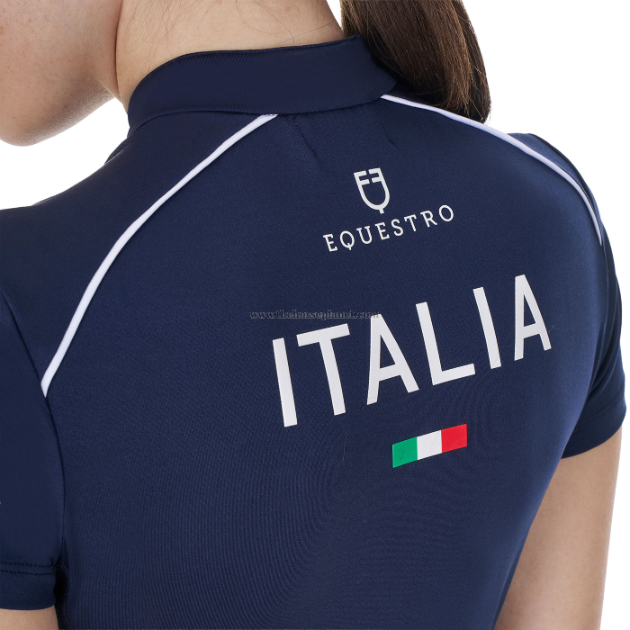 POLO DONNA ALLENAMENTO ZIP TRICOLORE EQUESTRO X FISE
