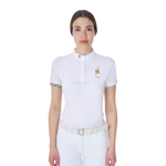 POLO DONNA CONCORSO CON BOTTONI SLIM FIT EQUESTRO X FISE