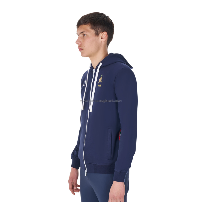 FELPA UOMO CON CAPPUCCIO FULL ZIP  EQUESTRO X FISE 
