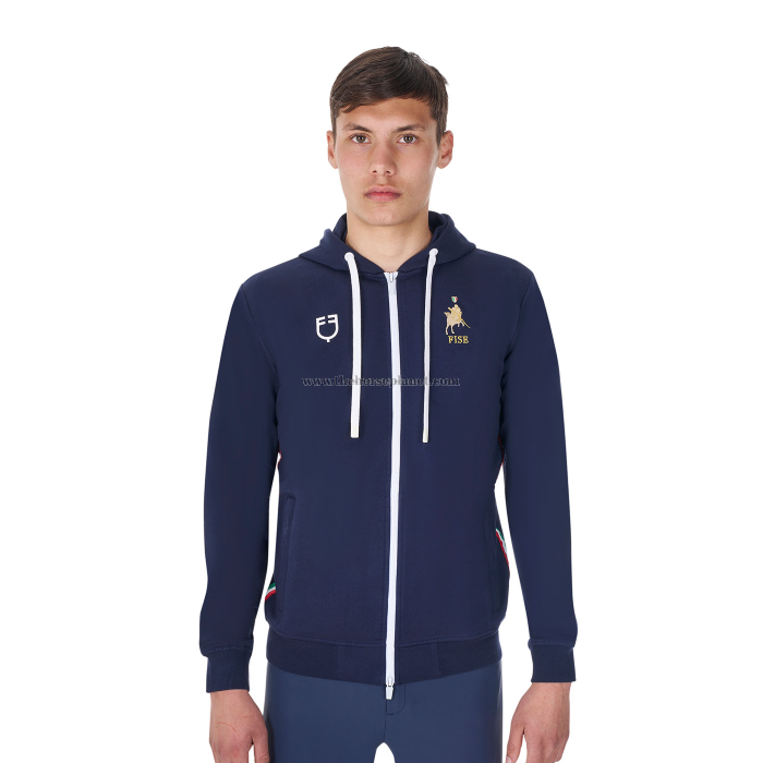 FELPA UOMO CON CAPPUCCIO FULL ZIP  EQUESTRO X FISE 