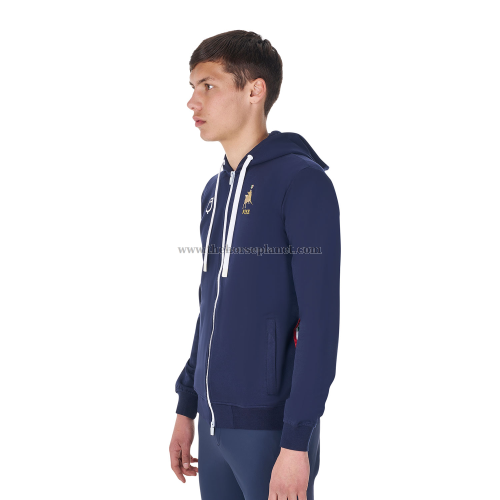 FELPA UOMO CON CAPPUCCIO FULL ZIP  EQUESTRO X FISE 