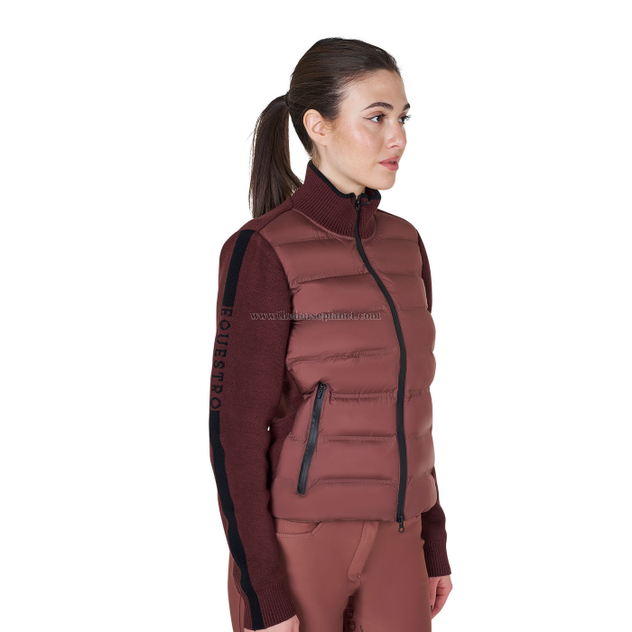 PIUMINO DONNA EQUESTRO IN NYLON E MAGLIA CON CERNIERA 