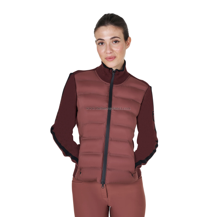 PIUMINO DONNA EQUESTRO IN NYLON E MAGLIA CON CERNIERA 