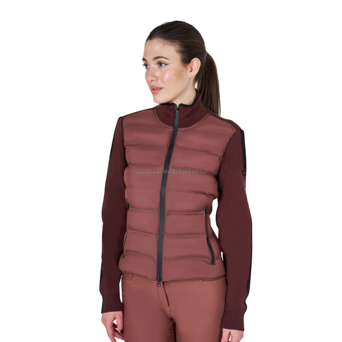 PIUMINO DONNA EQUESTRO IN NYLON E MAGLIA CON CERNIERA 