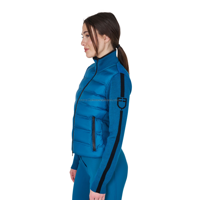 PIUMINO DONNA EQUESTRO IN NYLON E MAGLIA CON CERNIERA 