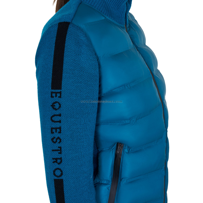 PIUMINO DONNA EQUESTRO IN NYLON E MAGLIA CON CERNIERA 