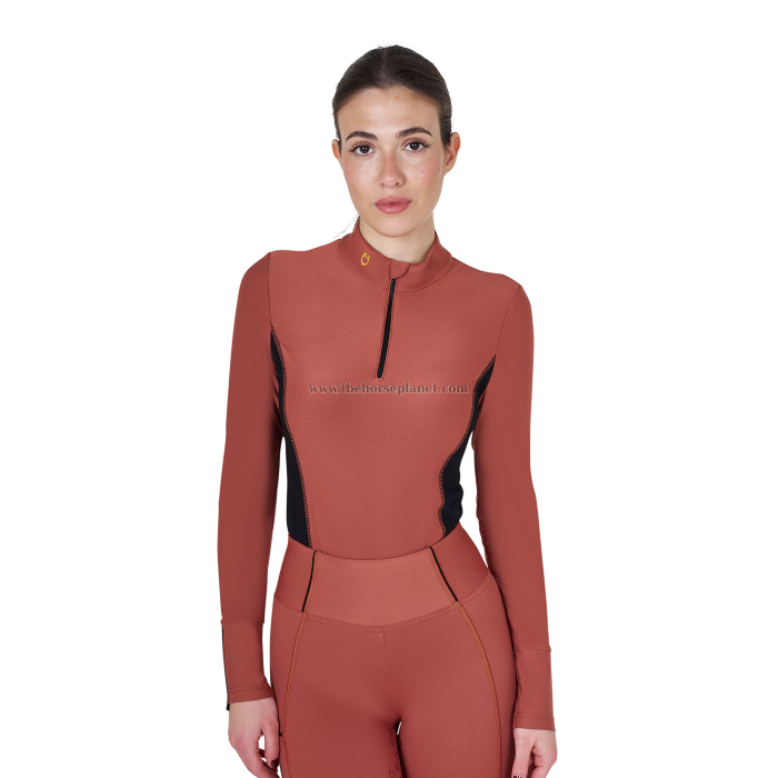 POLO DONNA EQUESTRO TESSUTO TECNICO DA ALLENAMENTO MANICA LUNGA 