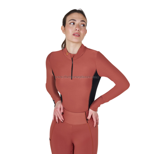 POLO DONNA EQUESTRO TESSUTO TECNICO DA ALLENAMENTO MANICA LUNGA 