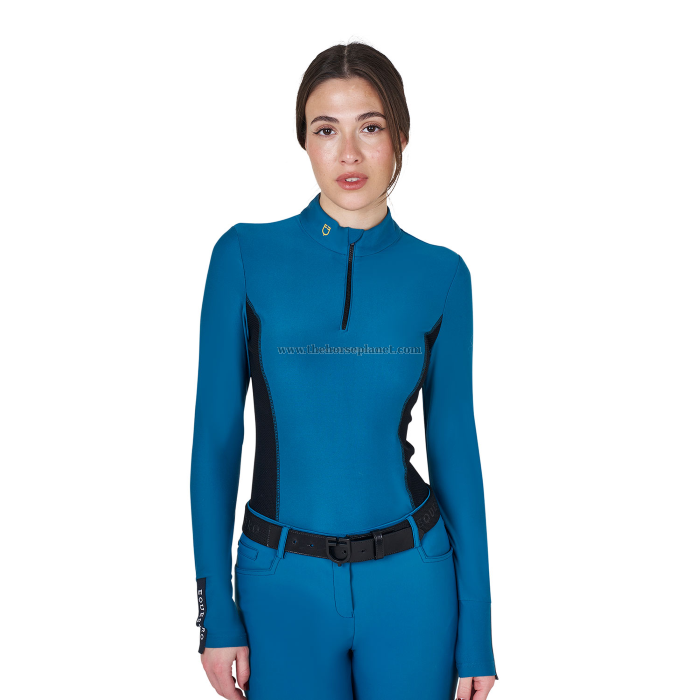 POLO DONNA EQUESTRO TESSUTO TECNICO DA ALLENAMENTO MANICA LUNGA 