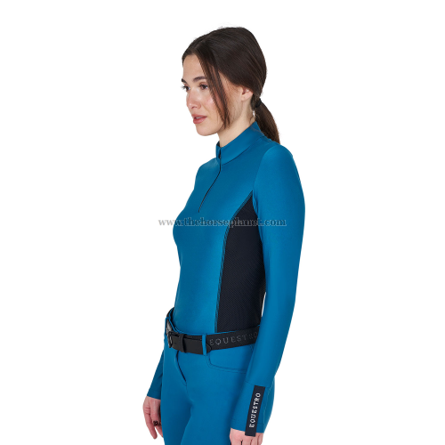 POLO DONNA EQUESTRO TESSUTO TECNICO DA ALLENAMENTO MANICA LUNGA 