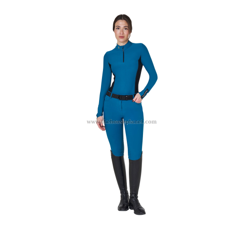 POLO DONNA EQUESTRO TESSUTO TECNICO DA ALLENAMENTO MANICA LUNGA 