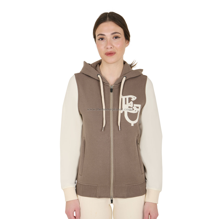 FELPA DONNA EQUESTRO BICOLORE CON ZIP 