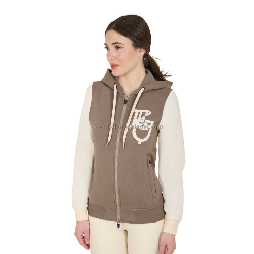 FELPA DONNA EQUESTRO BICOLORE CON ZIP 