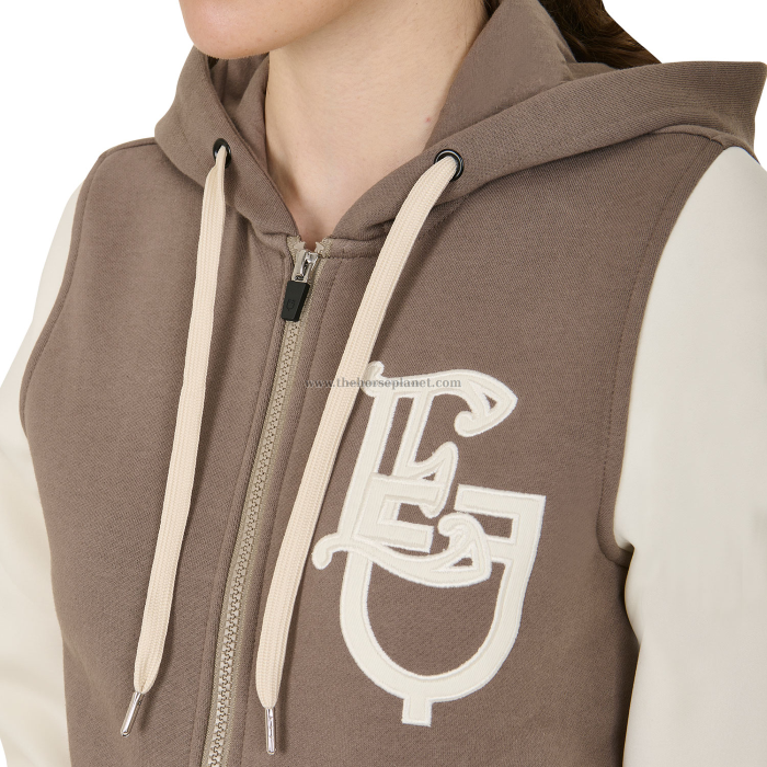 FELPA DONNA EQUESTRO BICOLORE CON ZIP 