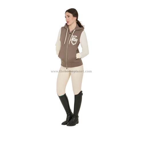 FELPA DONNA EQUESTRO BICOLORE CON ZIP 
