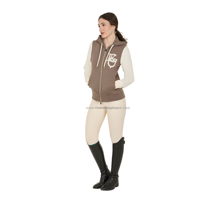 FELPA DONNA EQUESTRO BICOLORE CON ZIP 