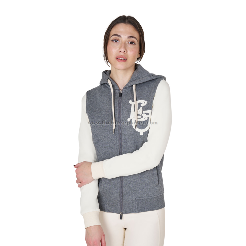 FELPA DONNA EQUESTRO BICOLORE CON ZIP 