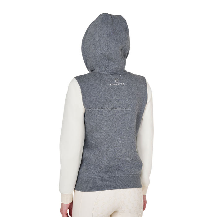 FELPA DONNA EQUESTRO BICOLORE CON ZIP 