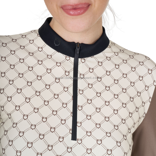 POLO DONNA DA ALLENAMENTO EQUESTRO A MANICA LUNGA MONOGRAM 
