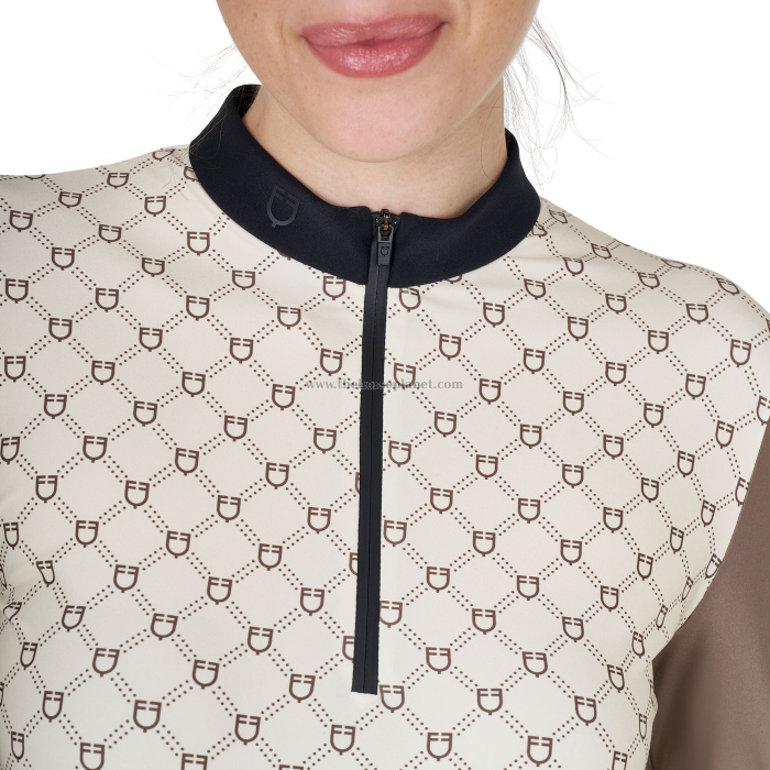 POLO DONNA DA ALLENAMENTO EQUESTRO A MANICA LUNGA MONOGRAM 