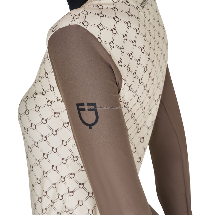 POLO DONNA DA ALLENAMENTO EQUESTRO A MANICA LUNGA MONOGRAM 