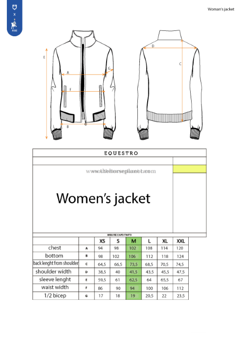 PIUMINO DONNA IMPERMEABILE EQUESTRO X FISE