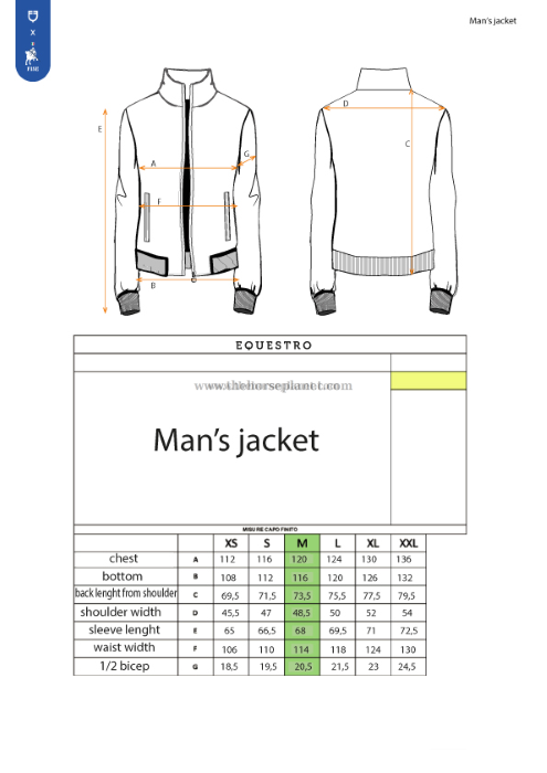 PIUMINO UOMO IMPERMEABILE EQUESTRO X FISE 