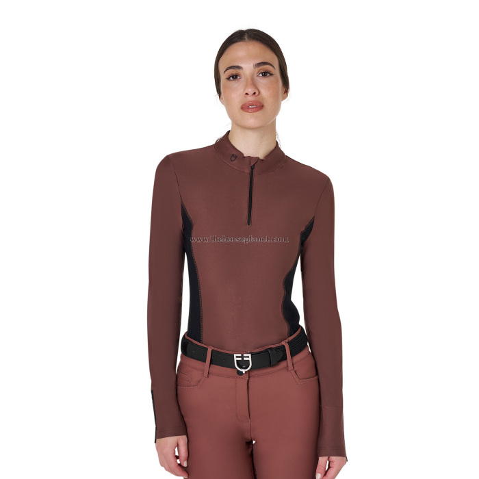 POLO DONNA EQUESTRO TESSUTO TECNICO DA ALLENAMENTO MANICA LUNGA 