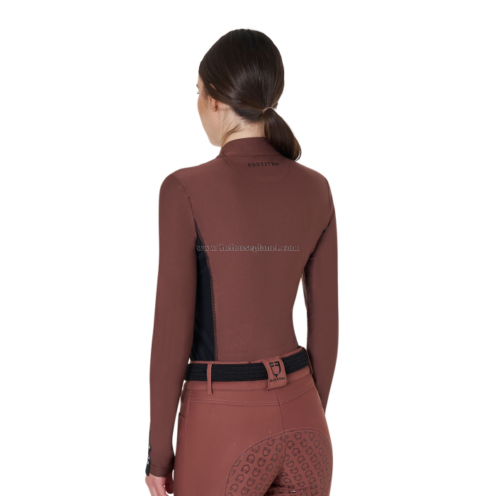 POLO DONNA EQUESTRO TESSUTO TECNICO DA ALLENAMENTO MANICA LUNGA 