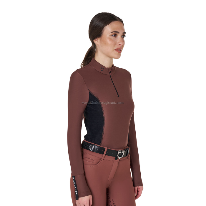 POLO DONNA EQUESTRO TESSUTO TECNICO DA ALLENAMENTO MANICA LUNGA 