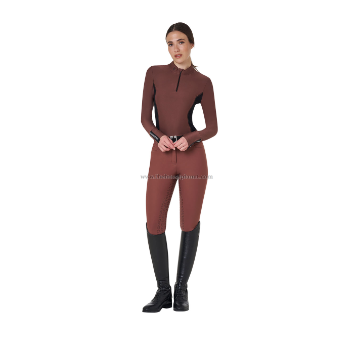 POLO DONNA EQUESTRO TESSUTO TECNICO DA ALLENAMENTO MANICA LUNGA 