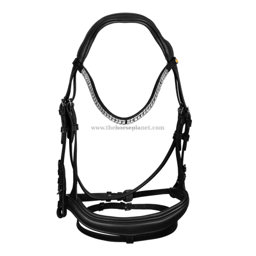 TESITERA EQUESTRO ANATOMICA IN PELLE CON STRASS + REDINI 