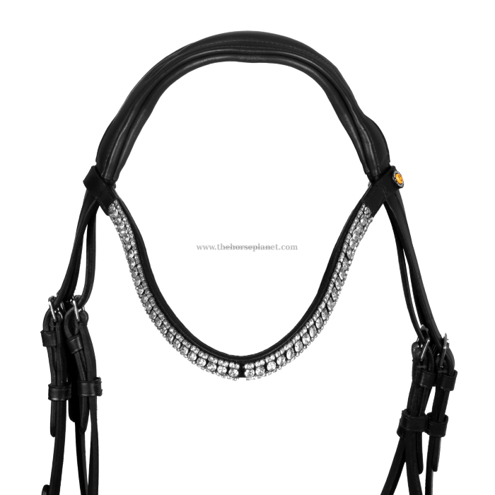 TESITERA EQUESTRO ANATOMICA IN PELLE CON STRASS + REDINI 