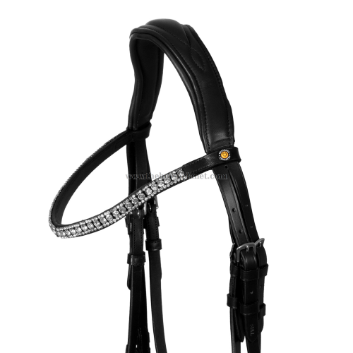TESITERA EQUESTRO ANATOMICA IN PELLE CON STRASS + REDINI 