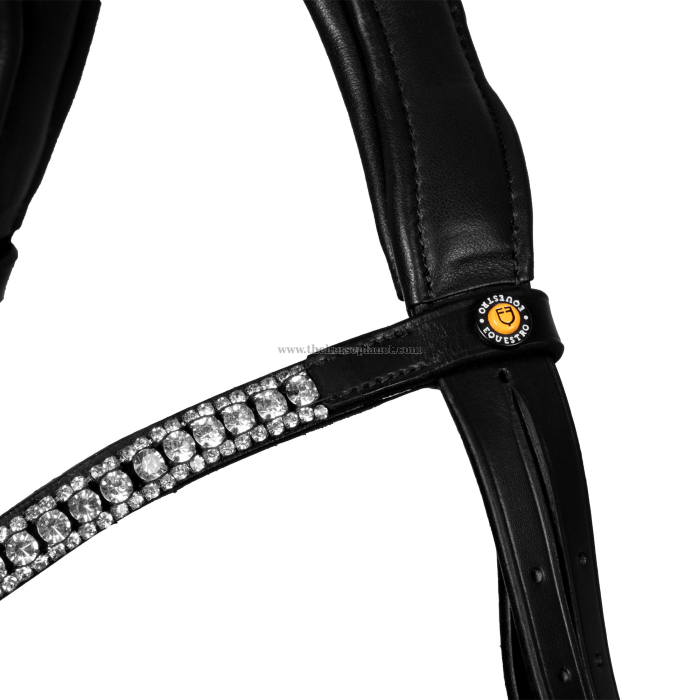 TESITERA EQUESTRO ANATOMICA IN PELLE CON STRASS + REDINI 