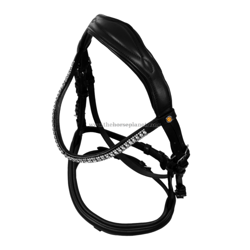 TESITERA EQUESTRO ANATOMICA IN PELLE CON STRASS + REDINI 
