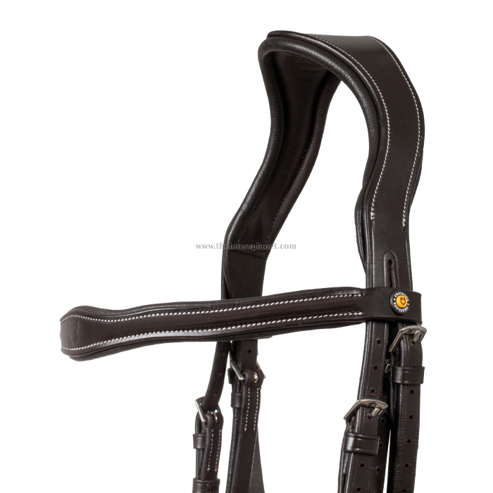 TESTIERA INGLESE EQUESTRO IN CUOIO ANATOMICA + REDINI