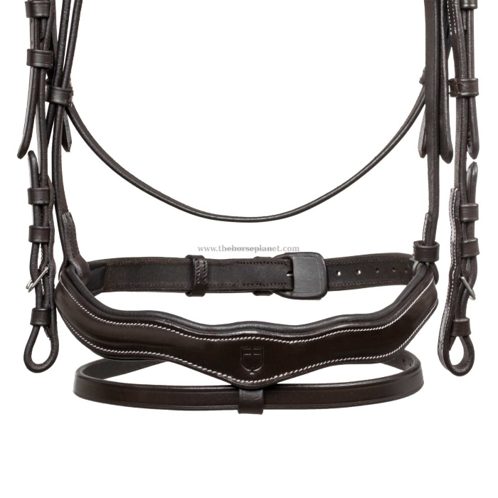 TESTIERA INGLESE EQUESTRO IN CUOIO ANATOMICA + REDINI