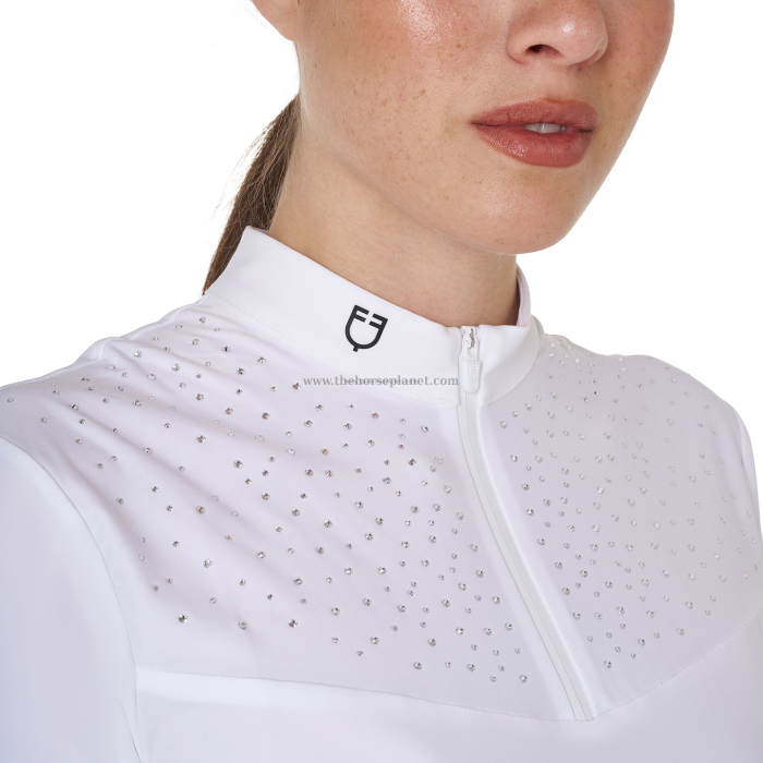POLO DONNA DA CONCORSO EQUESTRO MANICA CORTA STRASS 