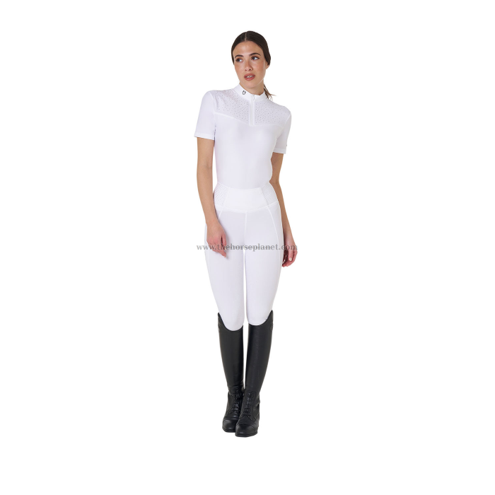 POLO DONNA DA CONCORSO EQUESTRO MANICA CORTA STRASS 
