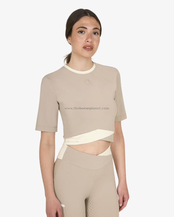 T-SHIRT DONNA EQUESTRO MOD. CROP TESSUTO TECNICO SS26 