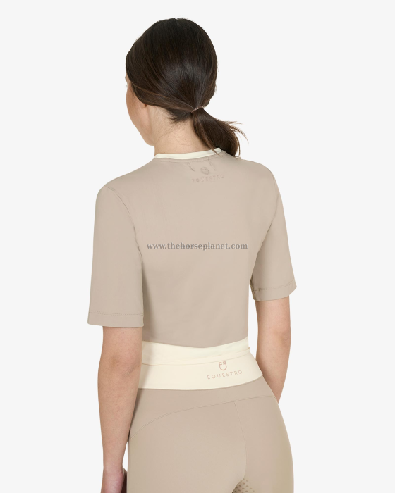 T-SHIRT DONNA EQUESTRO MOD. CROP TESSUTO TECNICO SS26 