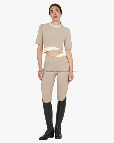 T-SHIRT DONNA EQUESTRO MOD. CROP TESSUTO TECNICO SS26 