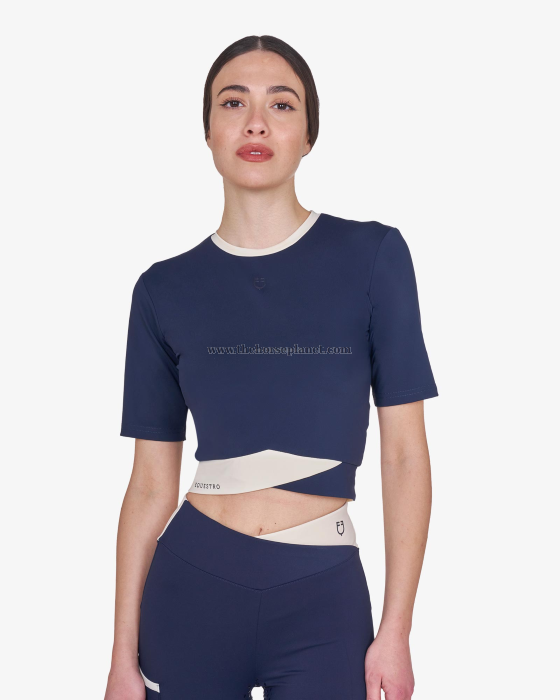 T-SHIRT DONNA EQUESTRO MOD. CROP TESSUTO TECNICO SS26 